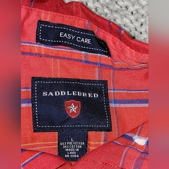 Mens Easy care Saddlebred Button Down Shirt Size Large - Picture 3 of 4